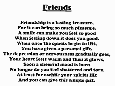 friendship poems for kindergarten